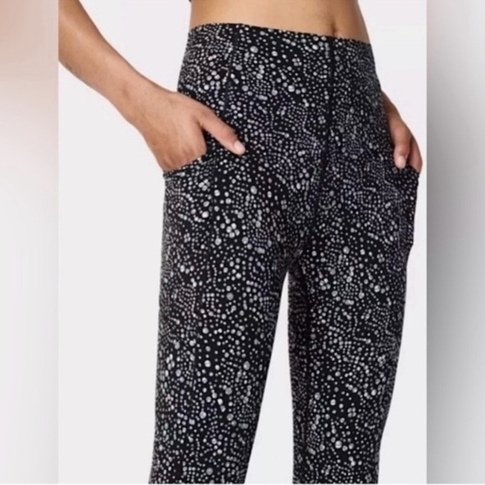 SWEATY BETTY Full Length High Waist Blk & Blue & White 'Celestial Dots' Power XL - Picture 4 of 11